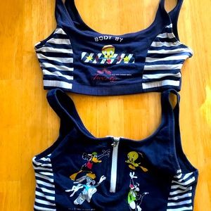 two LOONEY TUNES 90s Sports Bras